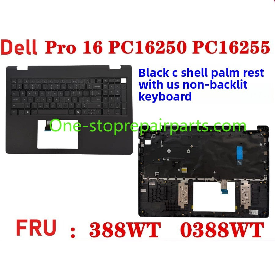 Cover case Keyboard for Dell Pro 16 PC16250 PC16255 Cover case for Dell Pro 16 PC16255 PC16250 LCD Back Cover Bezel frame topcase palmrest upper bottom HINGE 0V1T1X 0388WT 0Y55N3 099TK0 006R8M Dell laptop repair parts
