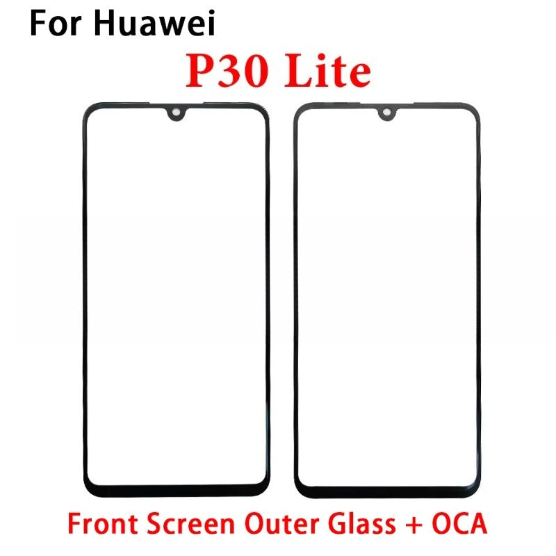 Screen Front Outer Glass+OCA For Huawei Y6P Y7A Y7P Y8P Y8s Y9A Y9s Y9 Prime 2019 P30 P40 Lite E 5G Screen Touch Panel Glass Huawei phone repair parts