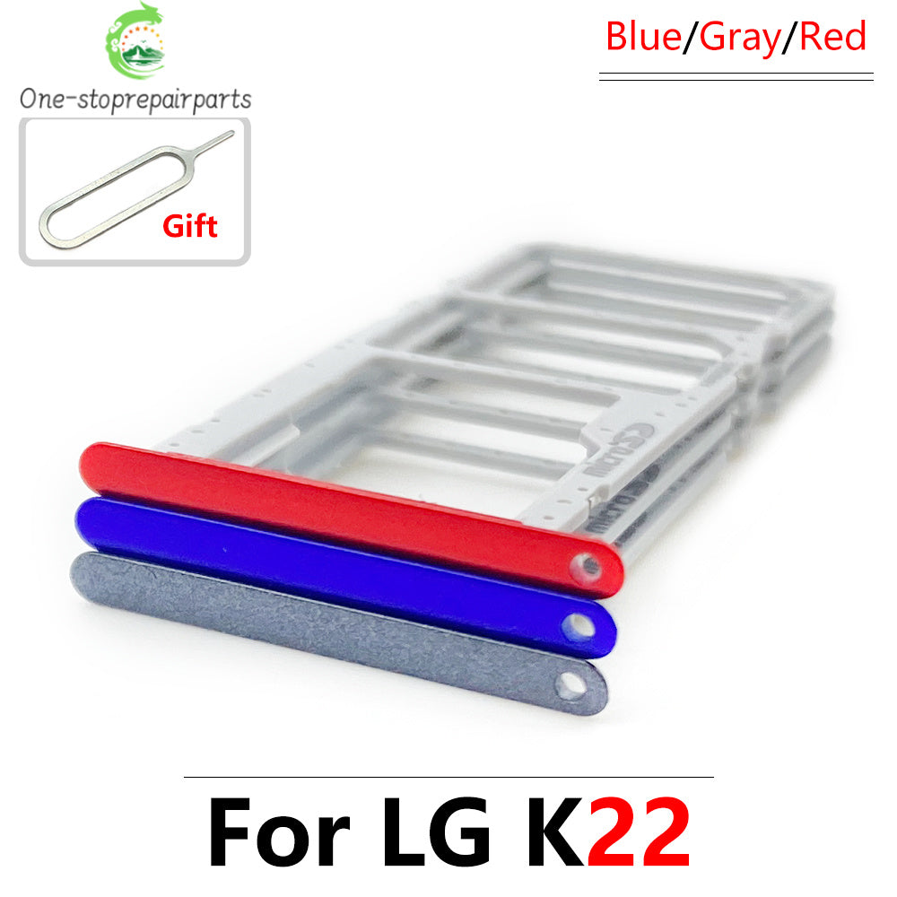 New SIM Card Tray Slot Holder Adapter Accessories For LG K22 K42 K52 K62 K41S K51 K61 K40s K12 Plus Replacement Parts  LG phone repair parts