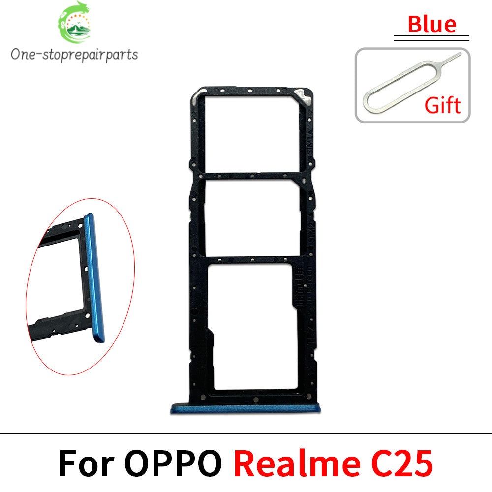 New For OPPO Realme C15 C31 C33 C25 C17 C12 SIM Card Slot SD Card Tray Holder Adapter Realme phone repair parts