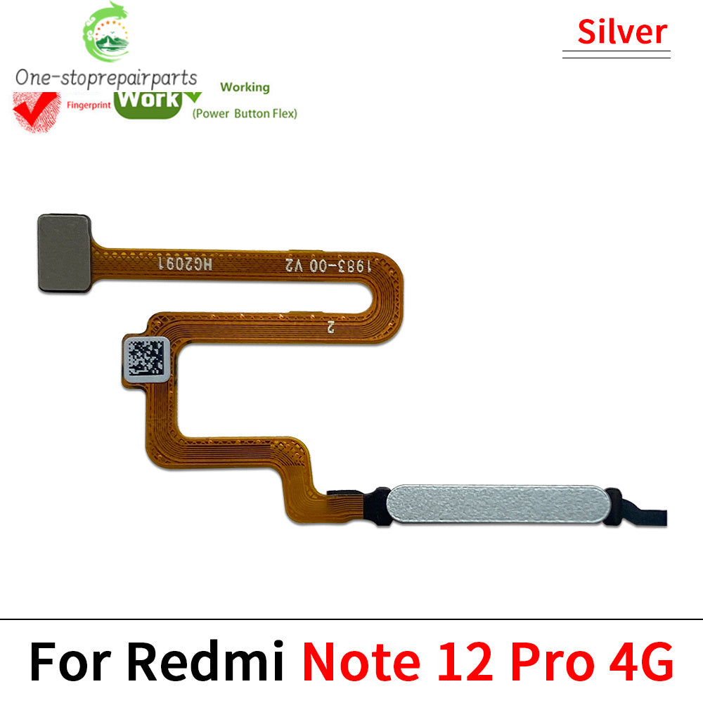 For Xiaomi Redmi Note 12 Pro Plus 4G 5G Home Button Fingerprint Sensor Flex With Power Key Button Flex Cable  Xiaomi  Xiao mi phone repair parts