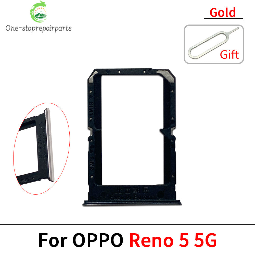 New For OPPO Reno 5 6 8 10 8T Pro Lite 4G 5G SIM Card Slot SD Card Tray Holder Adapter OPPO phone repair parts