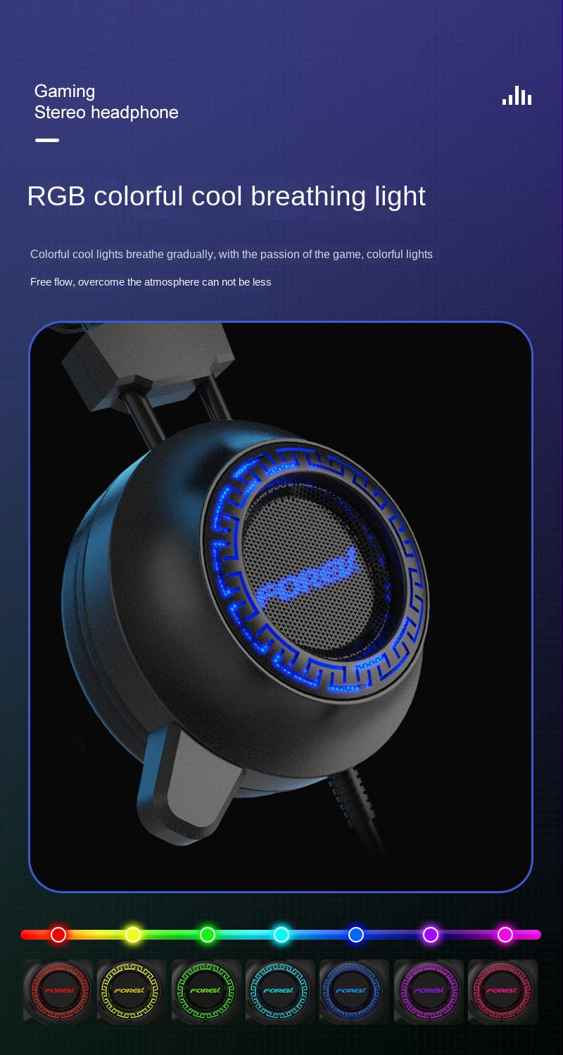 Accessories Headset Luminous Headset FVG93 Wired Wired Headset Desktop Computer Gaming Luminous Gaming Headset