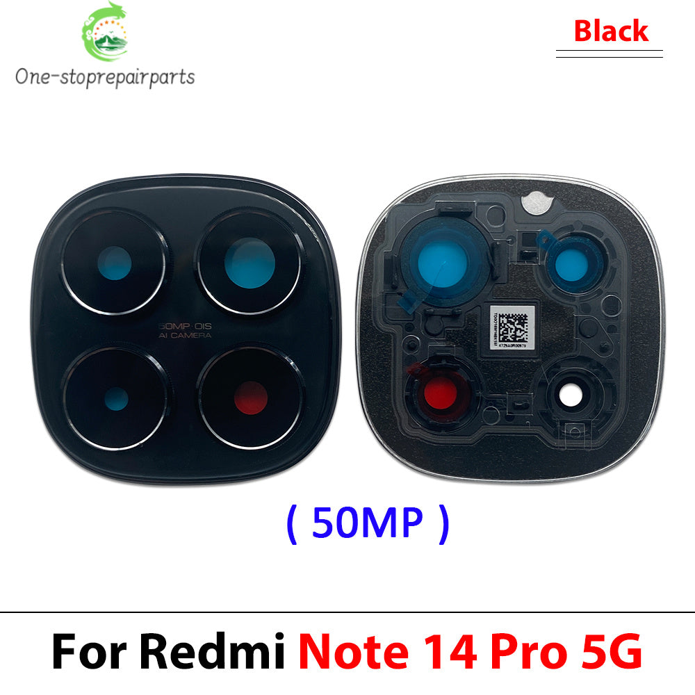 Back Rear Camera Glass Lens Circle Cover Frame With Adhensive For Xiaomi Redmi Note 14 Pro 4G 5G 200MP 50MP Replacement Parts  Xiaomi  Xiao mi phone repair parts