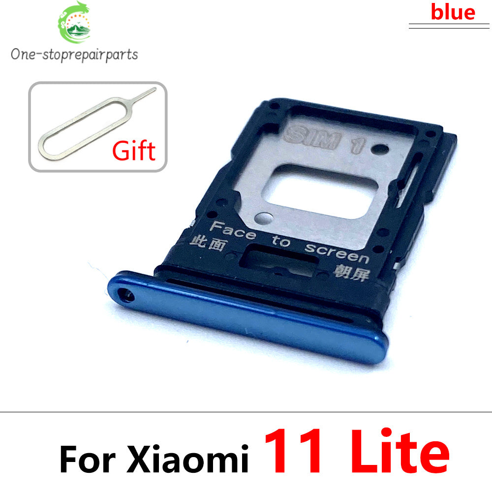 New SIM Card Slot SD Card Tray Holder Adapter For Xiaomi Mi 11 11T Mi11 Pro Lite Replacement Parts Black Blue Silver Xiaomi  Xiao mi phone repair parts