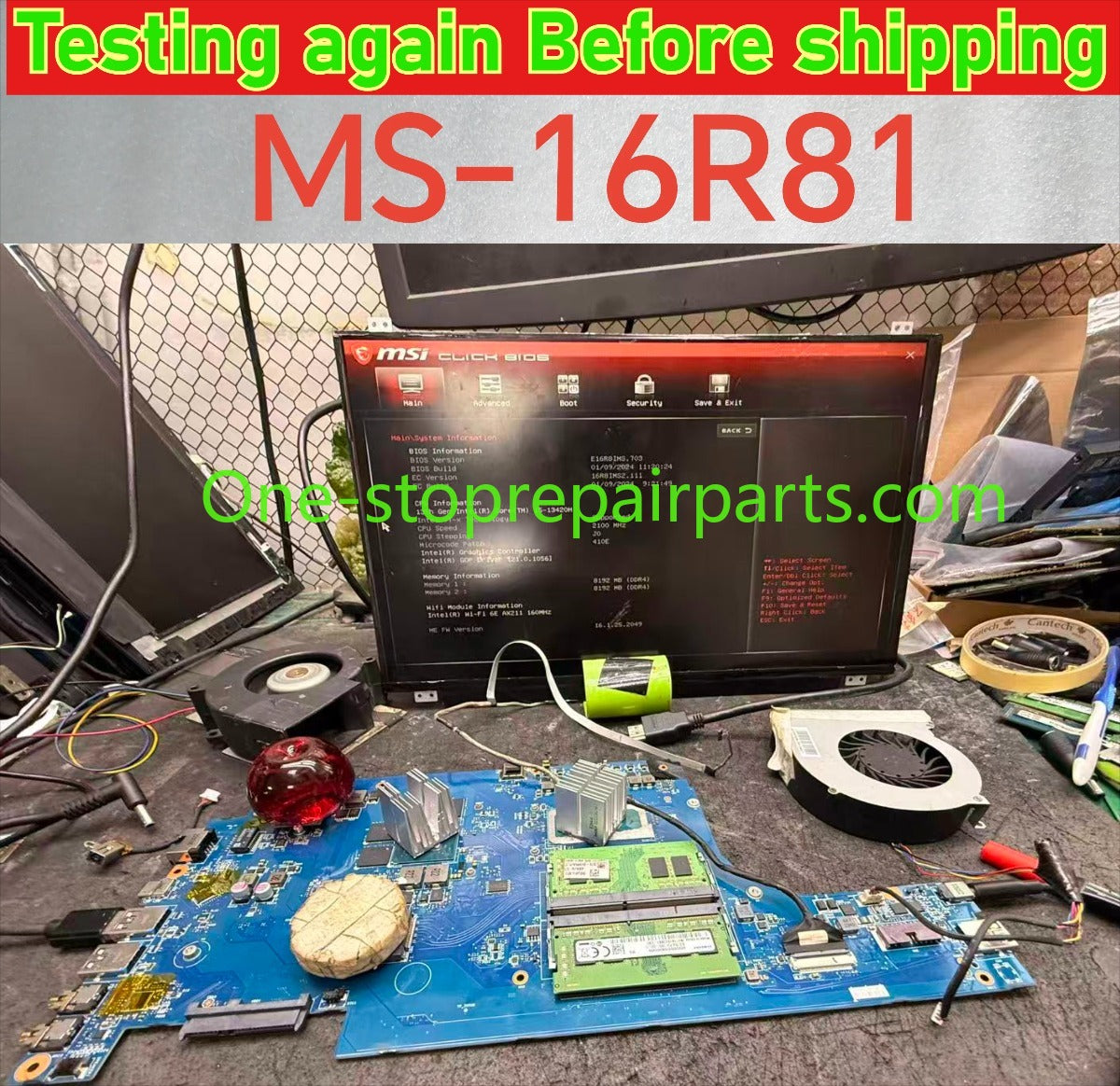 Motherboard for MSI GF63 Thin 15 813UC MS-16R81 i5-13420H RTX3050 607-16R81-75S  Main system board MSI laptop repair parts