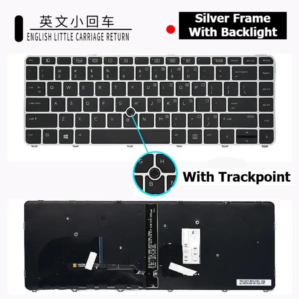 Keyboard for HP Elitebook 730 735 830 835 845 840 X360 730/830 745 846 G3 G4 G5 G6 silver black frame backlight trackpoint