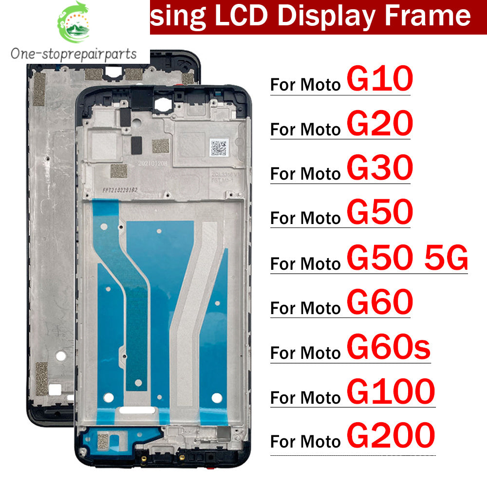 New For Motorola Moto G10 G20 G30 G50 G60 G60S G100 G200 Housing Middle Frame Bezel Plate Cover Motorola phone repair parts