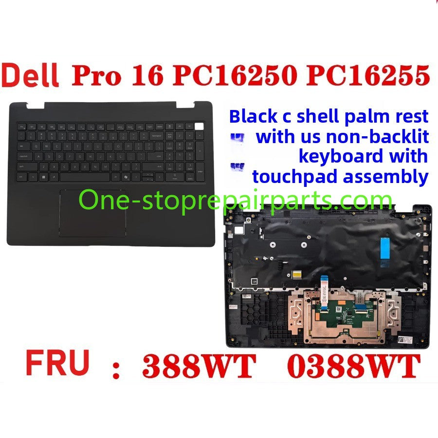Cover case Keyboard for Dell Pro 16 PC16250 PC16255 Cover case for Dell Pro 16 PC16255 PC16250 LCD Back Cover Bezel frame topcase palmrest upper bottom HINGE 0V1T1X 0388WT 0Y55N3 099TK0 006R8M Dell laptop repair parts