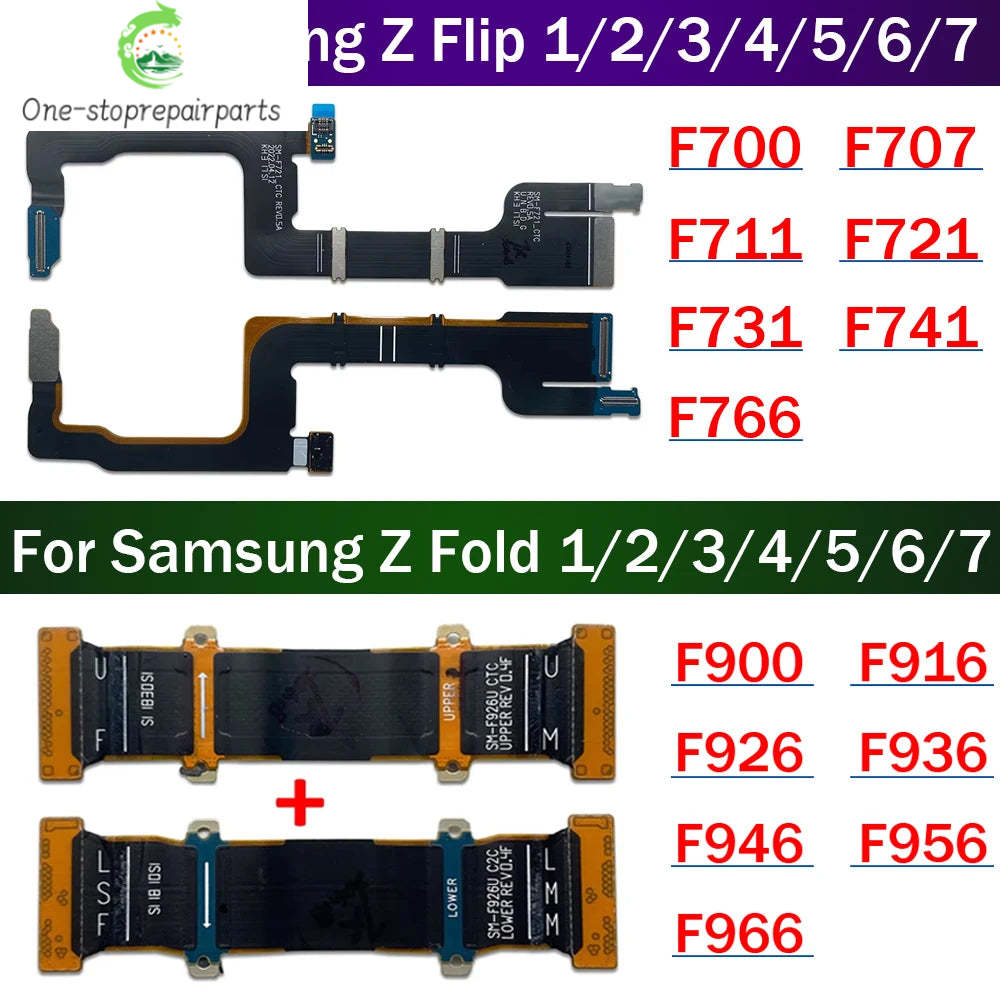 New Spin Axis Flex For Samsung Z Fold Z Flip 1 2 3 4 5 6 7 5G MainBoard Connector LCD Display USB Flex Cable Samsung phone repair parts