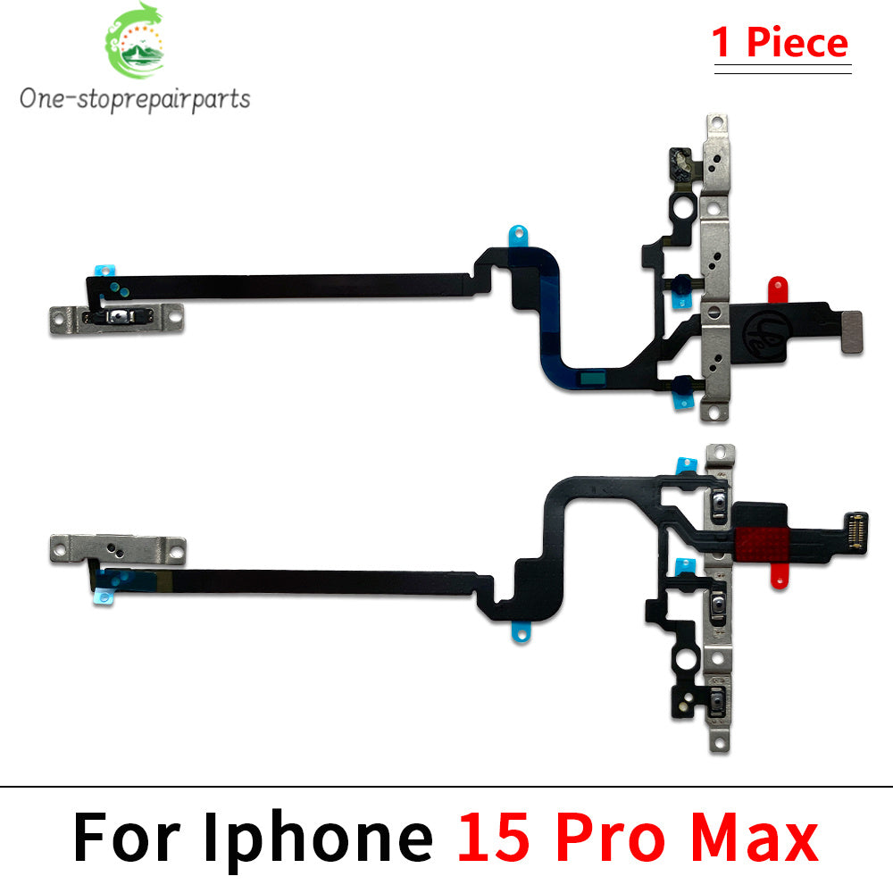 New For iPhone 13 14 15 Pro Max Mini Plus Power Volume Buttons Key Switch Flex Cable With Metal Material Replacement Parts iPhone phone repair parts