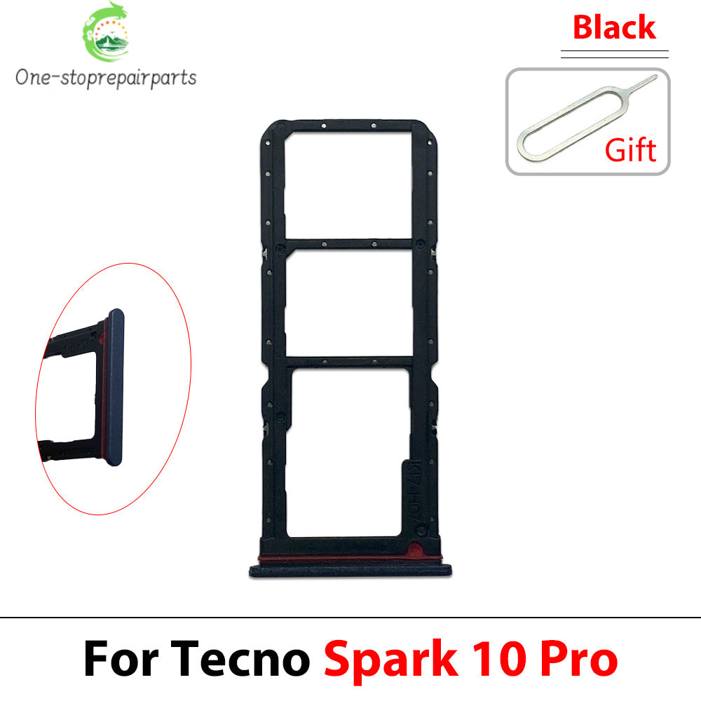 SIM Card Tray Slot Holder For Tecno Spark 4 5 7 8 9 8T 9T 10 20C Pro Replacement Parts Tecno phone repair parts