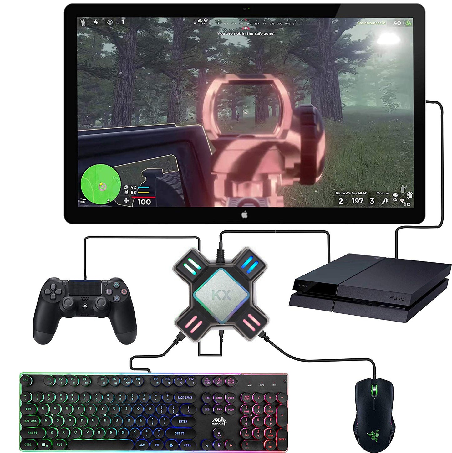 KX keyboard and mouse converter for Switch /Xboxone/PS5/PS4/PS3 host conversion box game accessories