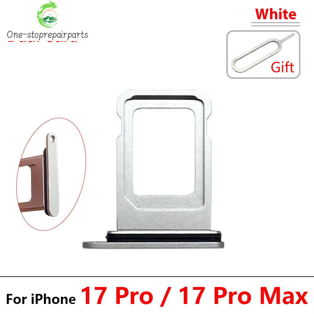 New For iPhone 17 Pro Max Micro Nano Dual SIM Card Holder Tray Slot Holder Adapter Socket iPhone phone repair parts