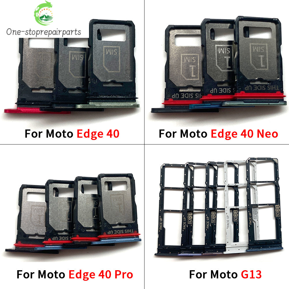 10Pcs, Micro Nano SIM Card Holder Tray Slot Holder Adapter Socket For Motorola Moto Edge 20 30 40 50 Pro Neo Fusion Lite Ultra Motorola phone repair parts