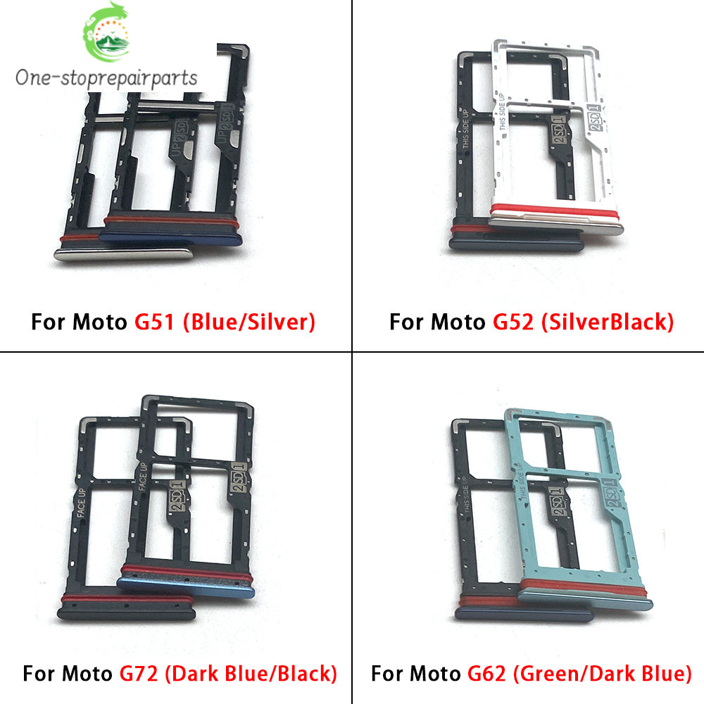New For Motorola Moto G31 G51 G22 G32 G52 G62 G72 G71 SIM Card Slot SD Card Tray Holder Adapter Motorola phone repair parts