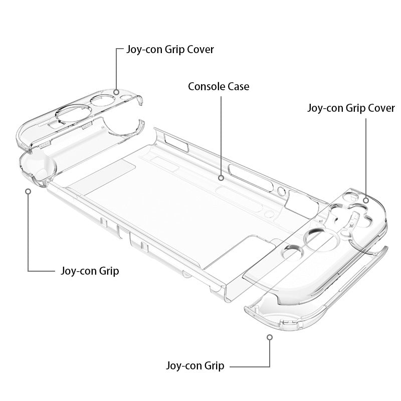 Switch crystal case for Nintendo switch game console protective case PC transparent case hard case