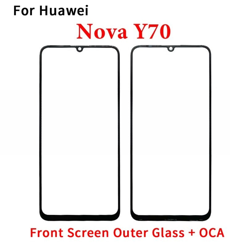New Front Screen Outer Glass With OCA For Huawei Nova 8 8i 9 Pro Se Y60 Y61 Y71 Y72 Y90 Y91 Y70 Plus Huawei phone repair parts