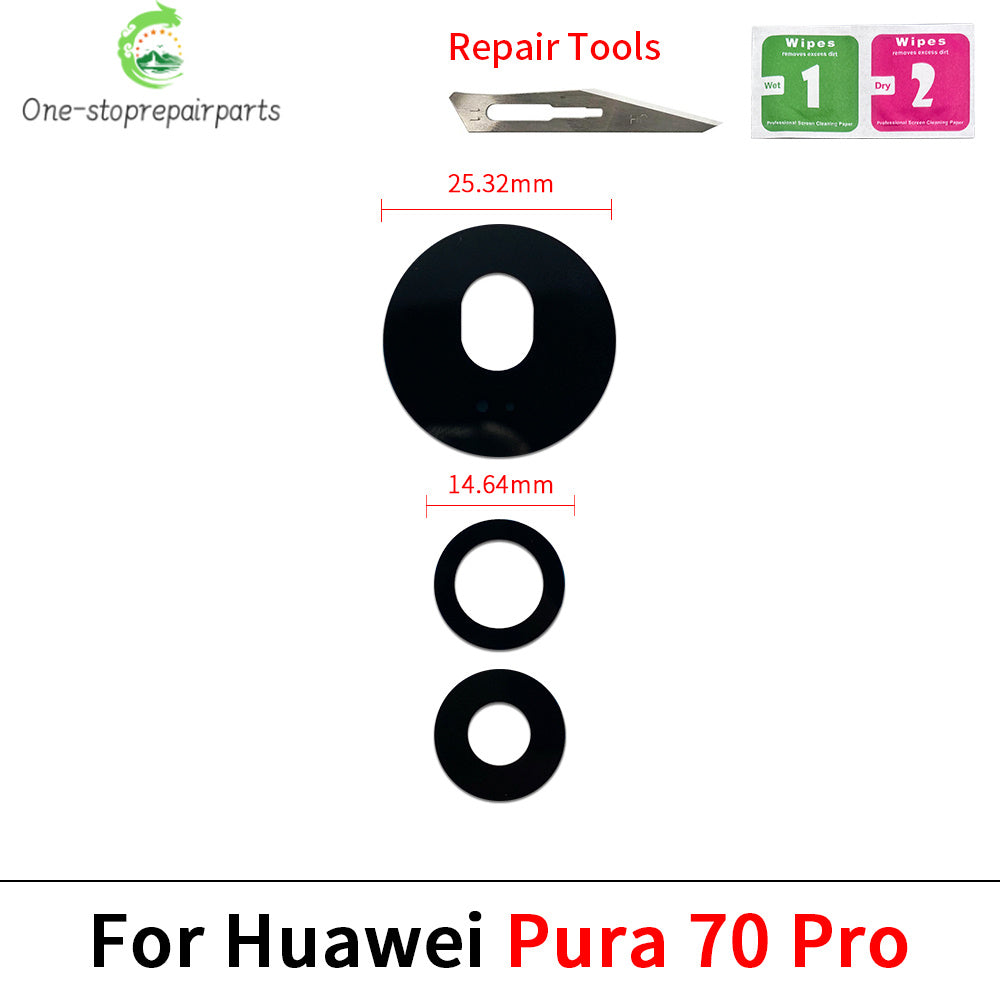 New For Huawei P50 P60 Pura 70 Pro 5G Back Rear Glass Camera Lens With Adhesive Replacement Huawei phone repair parts
