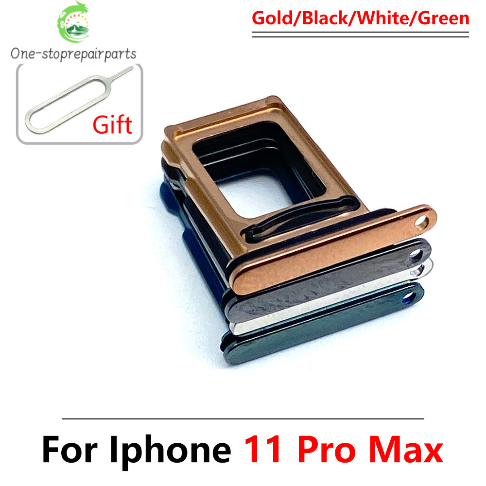 New For iPhone 11 Pro 11Pro Max Dual SIM Card Tray Slot Holder Adapter Accessories iPhone phone repair parts