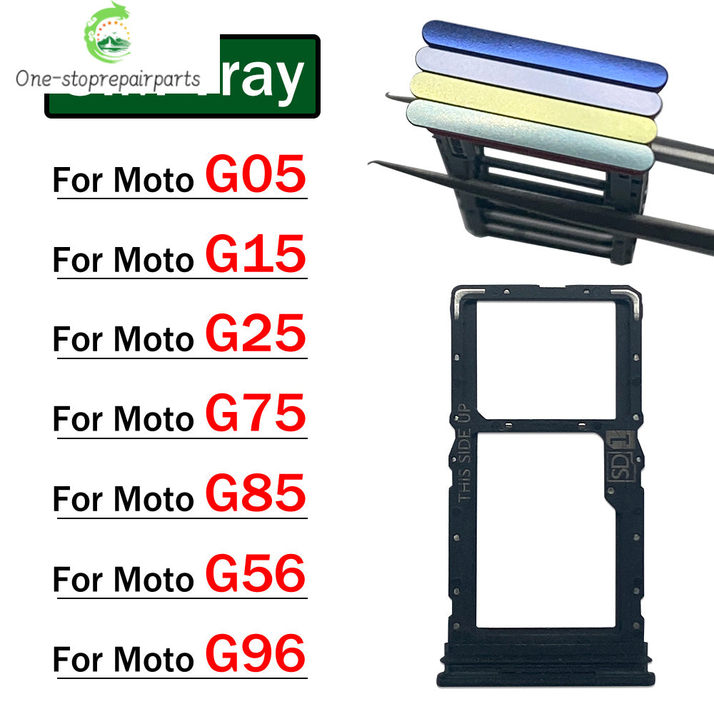 New For Motorola Moto G05 G15 G25 G75 G85 G56 G96 SIM Card Tray Slot Holder Adapter Accessories Motorola phone repair parts