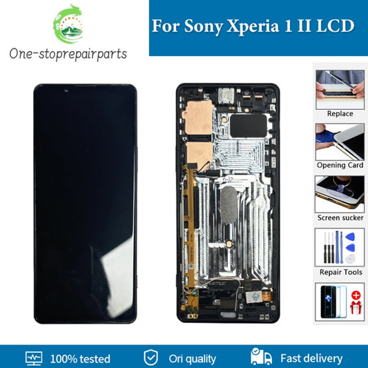 6.5" OLED For Sony Xperia 1 II LCD Display With Burn-shadow Digitizer Assembly Touch Screen For Sony x1 II Replacement Parts Sony phone repair parts