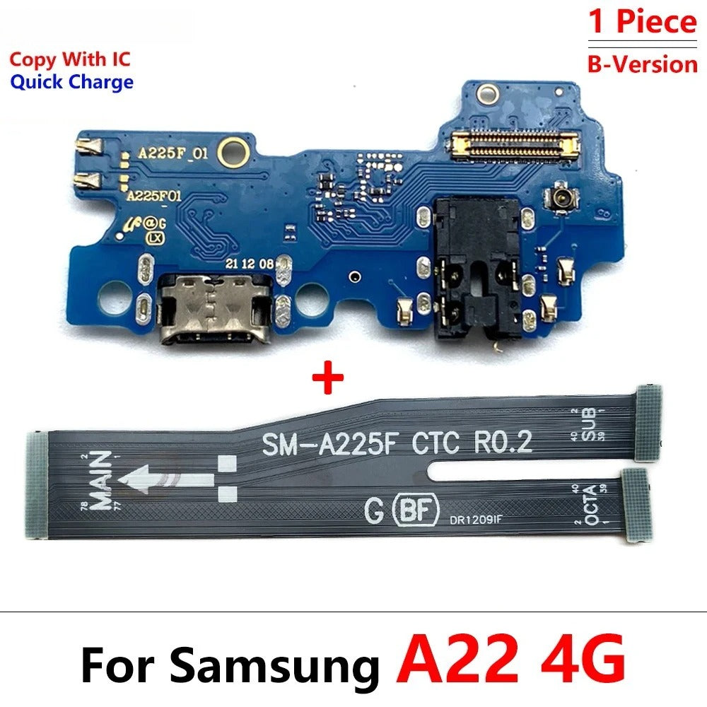 18Pcs, New USB Charging Port Dock Charger Connector Main Board Flex Cable For Samsung A22 A32 A52 A72 A33 A53 A24 A34 A54 4G 5G  Samsung phone repair parts