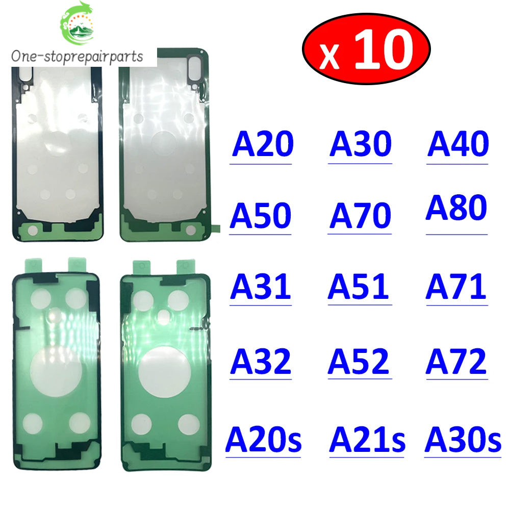 10Pcs， Back Battery Cover Door Sticker Adhesive Waterproof For Samsung A20 A30 A50 A70 A20s A21s A30s A31 A51 A71 A32 A52 A72 Samsung phone repair parts