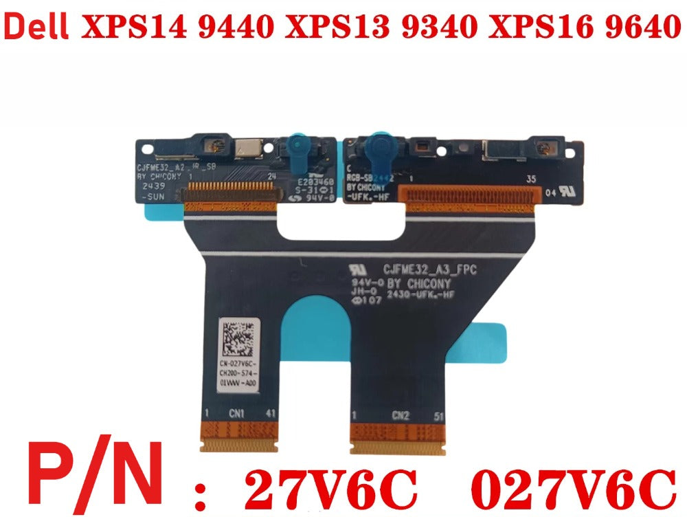 Genuine 027V6C For Dell XPS 14 9440 XPS 13 9340 XPS 16 9640 Built-in camera module  microphone 27V6C Dell laptop repair parts