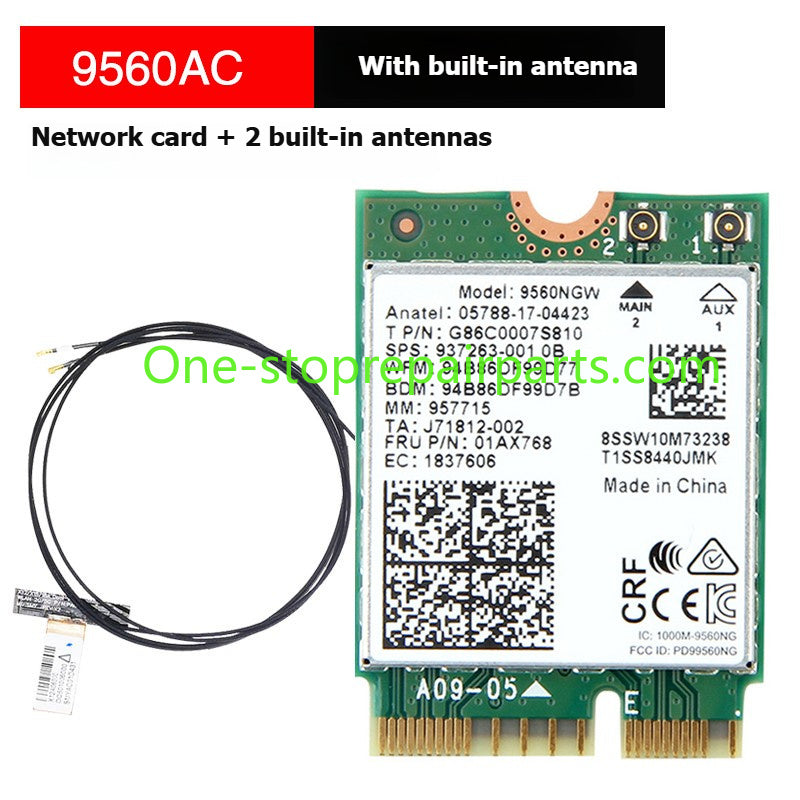 Laptop computer Wifi Card for Intel 9560NGW AX203NGW AX201NGW AX211NGW  Killer1675I 1650I 1550I 9462 9461NGW CNVio IPEX4 WIFI6E Wi-Fi 6E Bluetooth 5.3 Wireless Card