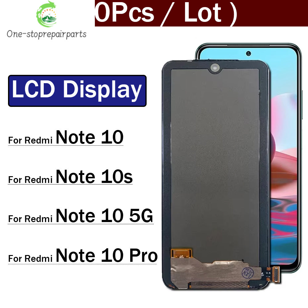 10Pcs, LCD Display For Redmi Note 10 Pro 4G 5G Note 10S M2101K7AI LCD Display Screen Digitizer For Redmi Note 10 Pro Redmi phone repair parts