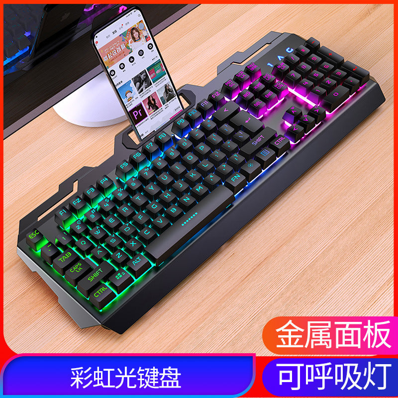 Accessories Game keyboard, mouse, earphones three-piece set, mechanical feel keyboard and mouse set