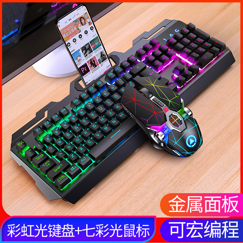 Accessories Game keyboard, mouse, earphones three-piece set, mechanical feel keyboard and mouse set