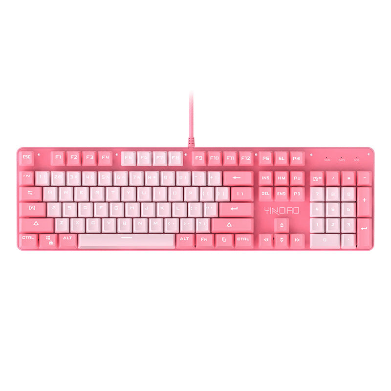 Accessories Mechanical Keyboard Girls Internet celebrities Girls Pink Blue Round Keys Games Punk Style