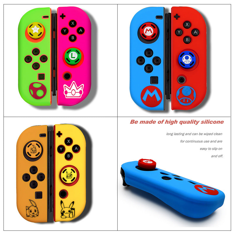 Switch joycon silicone cover for Nintendo switch cartoon silicone protective cover button cap set