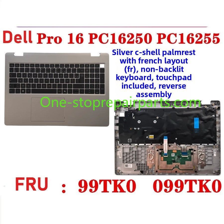 Cover case Keyboard for Dell Pro 16 PC16250 PC16255 Cover case for Dell Pro 16 PC16255 PC16250 LCD Back Cover Bezel frame topcase palmrest upper bottom HINGE 0V1T1X 0388WT 0Y55N3 099TK0 006R8M Dell laptop repair parts