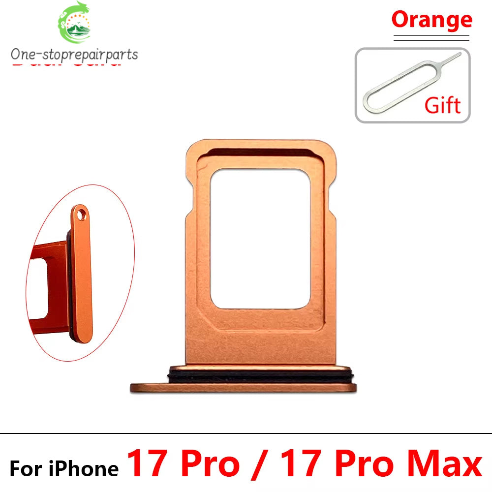 New For iPhone 17 Pro Max Micro Nano Dual SIM Card Holder Tray Slot Holder Adapter Socket iPhone phone repair parts