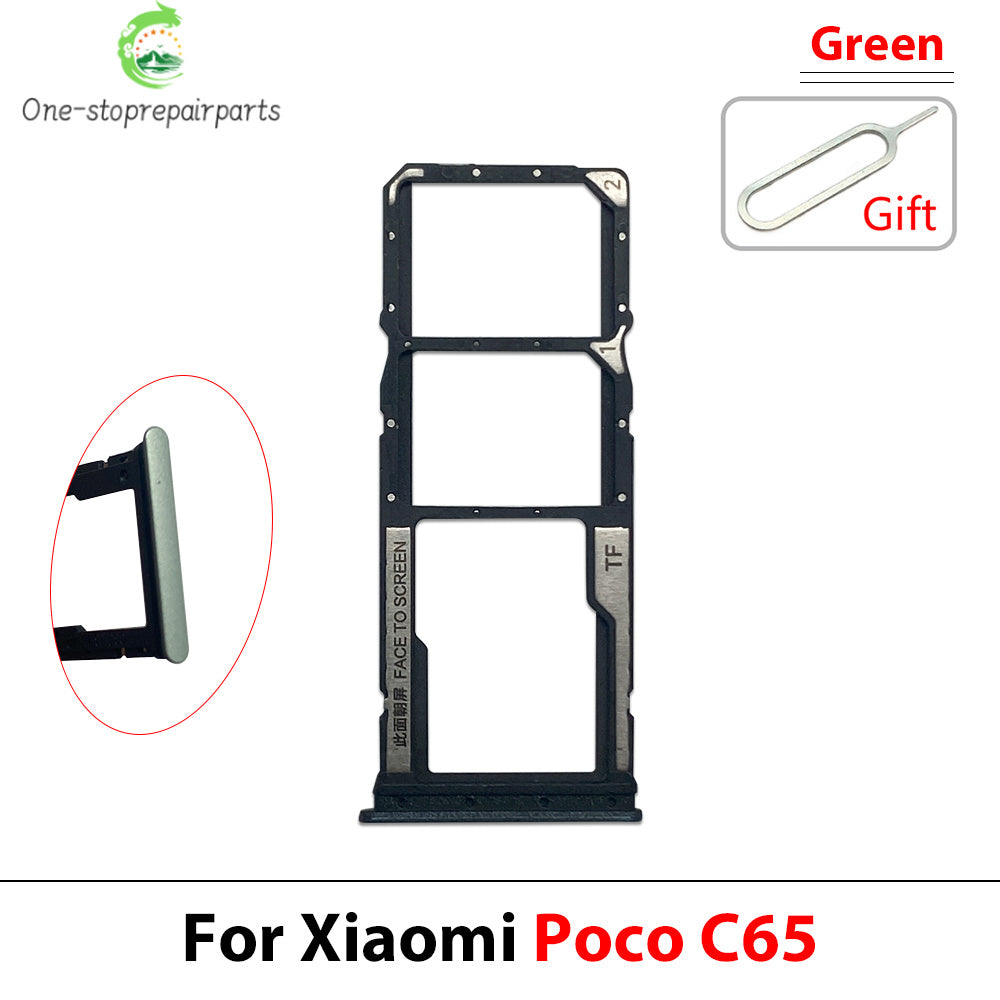 New For Xiaomi Poco C40 C71 C65 C75 C85 SIM Card Slot SD Card Tray Holder Adapter  Xiaomi  Xiao mi phone repair parts