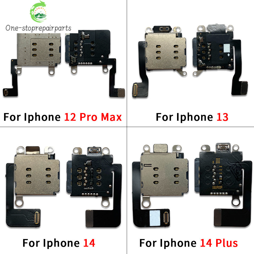 SIM Card Tray Socket Slot Adapter Connector Reader Flex Cable Dual SIM Card For iPhone 11 12 13 14 15 Pro Max Plus Mini iPhone phone repair parts