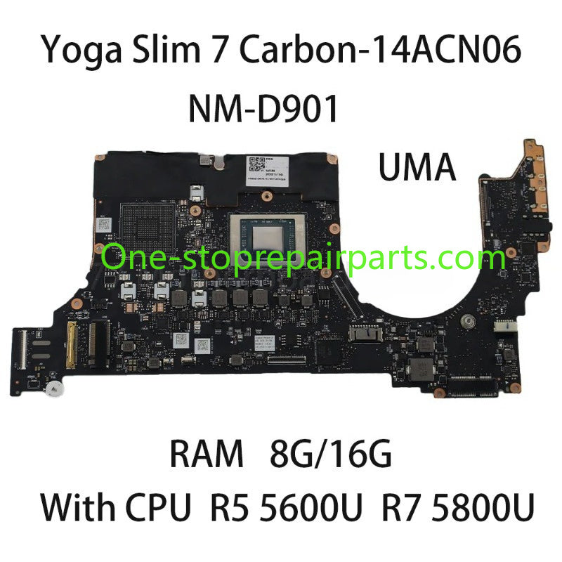 Laptop Motherboard For Lenovo Yoga Slim 7 Carbon-14ACN06 NM-D901 UMA With CPU R5 5600U R7 5800U RAM 8G/16G 5B21D67310 Lenovo laptop repair parts