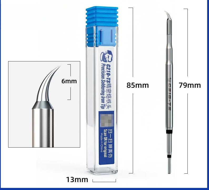 210 soldering iron head, universal T26 head, welding table C210 heating core soldering iron tip straight tip scimitar head repair tools