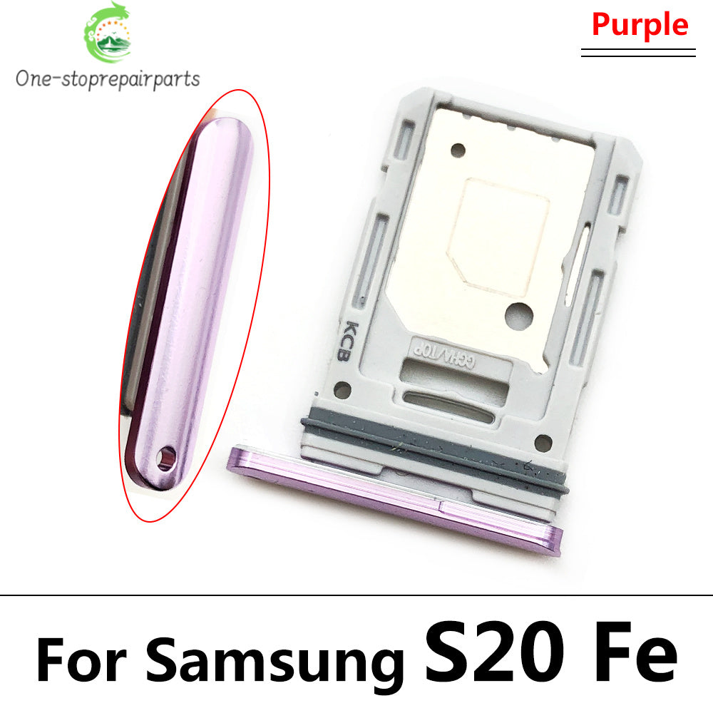 New For Samsung S21 S20 Plus Ultra Fe Dual SIM Card Slot SD Card Tray Holder Adapter Replacement Spare Parts Samsung phone repair parts