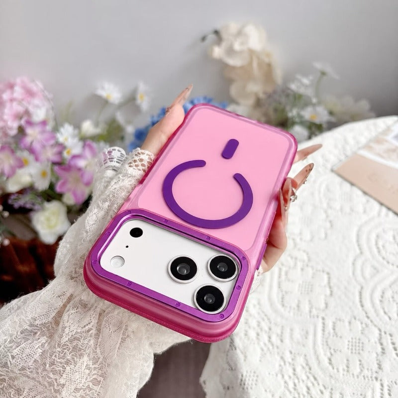 Metal frame for iPhone 18Pro magnetic mobile phone case iPhone17ProMax rotating 360 bracket 16/15pm all-inclusive anti-drop 14 skin matte contrasting color non-slip protective case Phone accessories