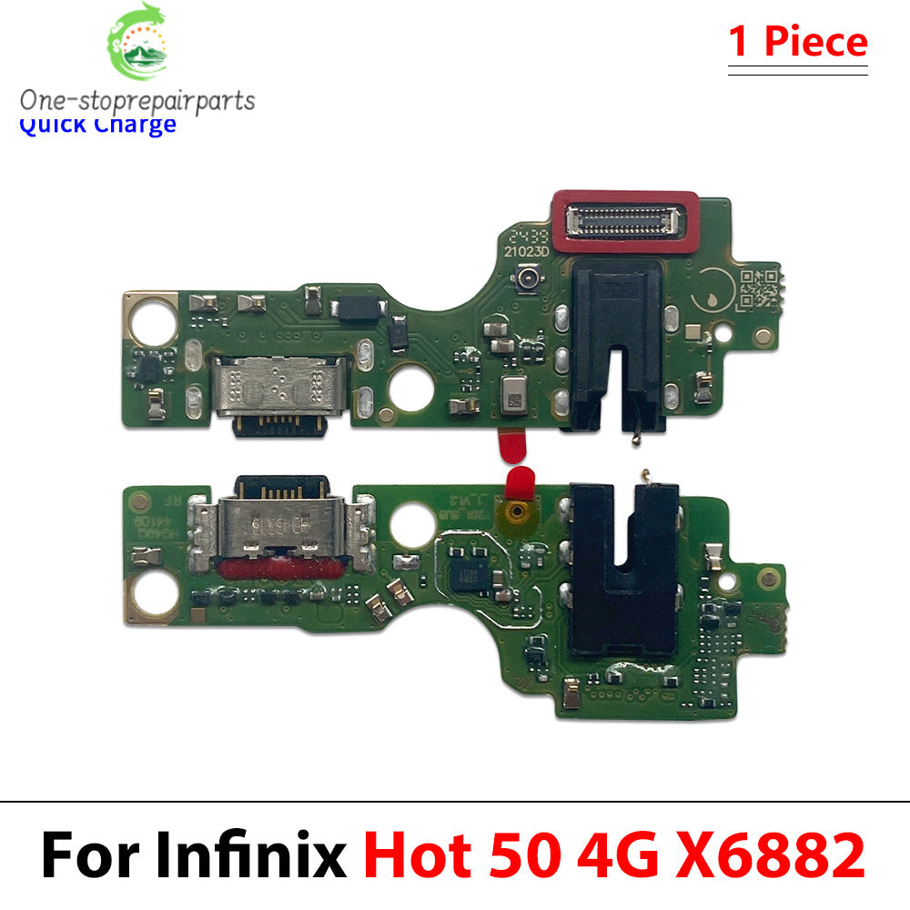 10Pcs, Dock Connector USB Charger Charging Port Flex Cable Microphone Board For Infinix Hot 40 40i 50 50i 60 60i Pro Plus 4G 5G  infinix phone repair parts