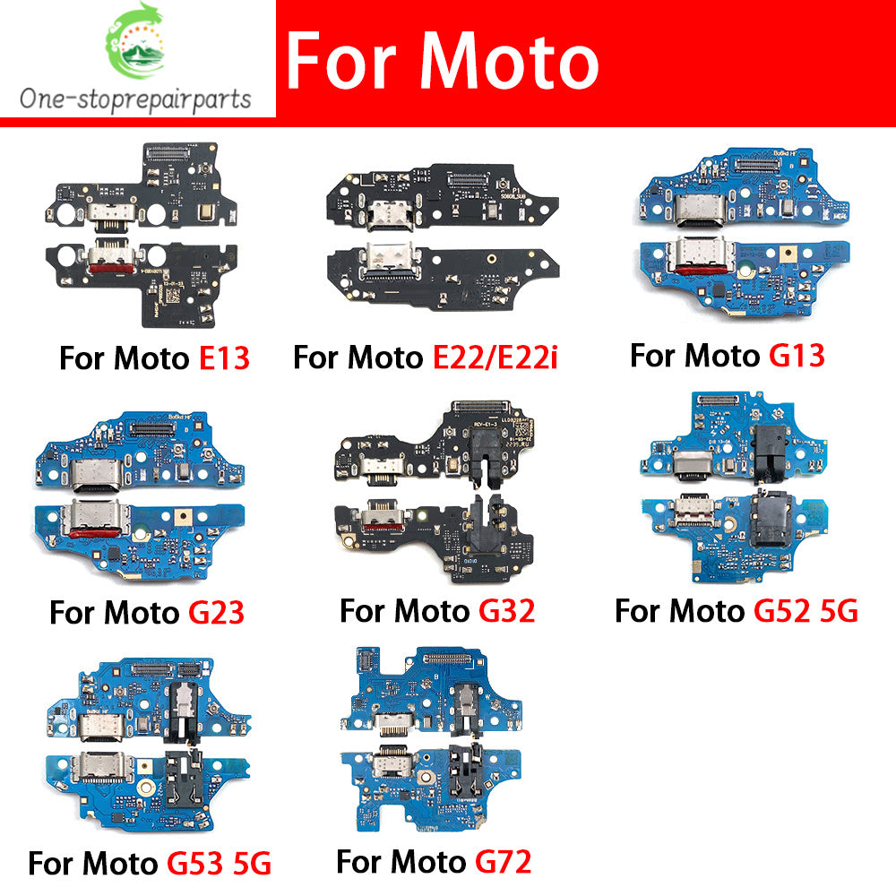 For Motorola Moto E13 E22 E20 E30 E32 G13 G22 G23 G32 G52 G53 G82 G72 USB Charging Port Dock Charger Connector Board Flex Cable Motorola phone repair parts