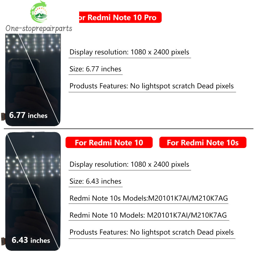 New LCD Display For Redmi Note 10 Pro 4G 5G Note 10S M2101K7AI LCD Display Screen Digitizer For Redmi Note 10 Pro Redmi phone repair parts