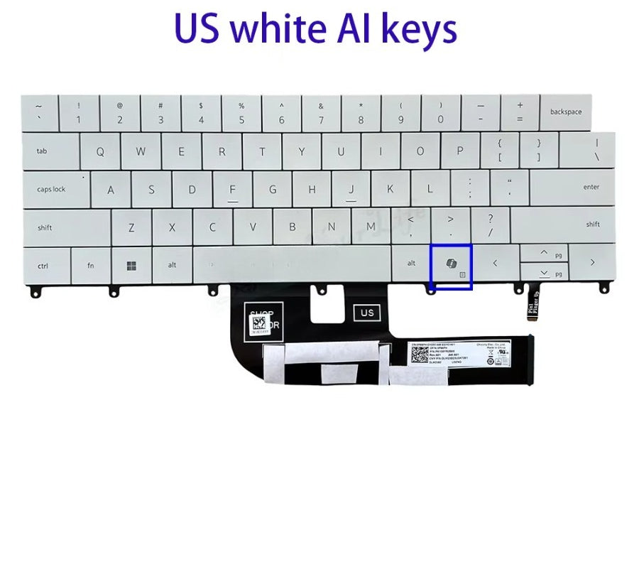 UK GB US English Keyboard Backlight For Dell XPS 14 9440 P184G 0P66PH P66PH 0DFRF5 Laptop Backlit Light Replacement Keyboards Dell laptop repair parts