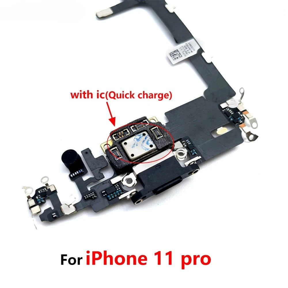 New USB Charging Port Charger Board Flex Cable For Iphone 11 Pro 11Pro Max Dock Connector With Microphone iPhone phone repair parts