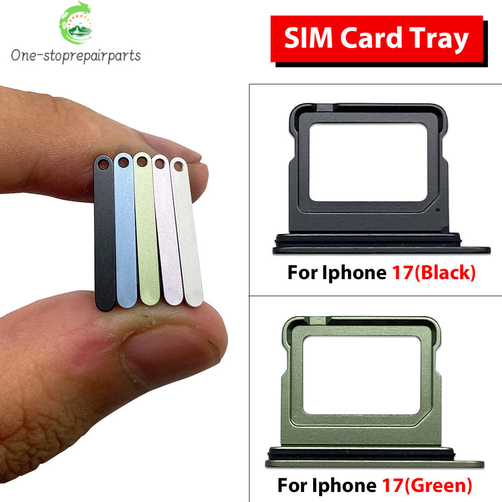New For iPhone 17 Pro Max Micro Nano Dual SIM Card Holder Tray Slot Holder Adapter Socket iPhone phone repair parts