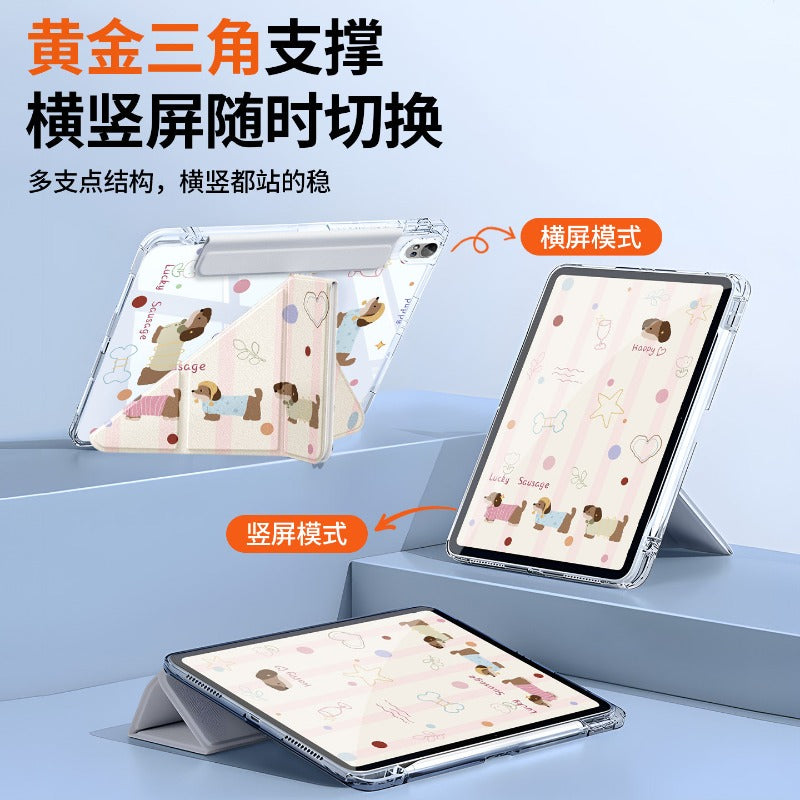 For Huawei matepad11.5 protective case air12 flat case acrylic 2026 new 115s buckle pro12.2 inch transparent 2023 with pen slot se10.4 soft light version Apple Rabbit Tablet Accessories